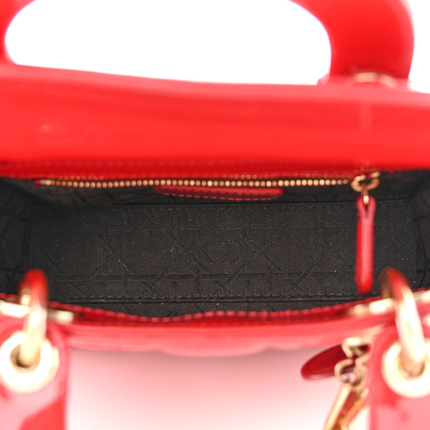 Christian Dior Patent Cannage Mini Lady Dior Red 5 of 15