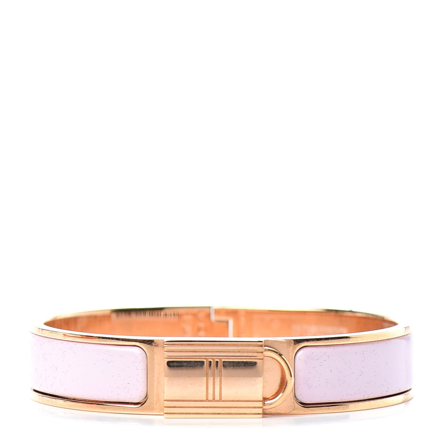 Enamel Narrow Clic Cadenas Bracelet PM Rose Dragee