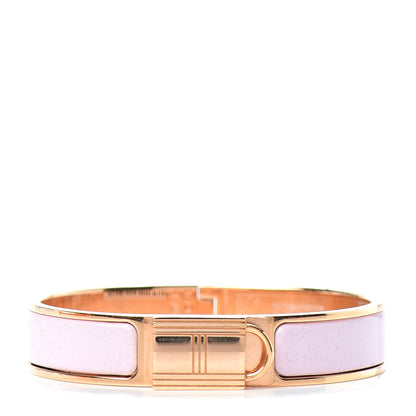 Hermes Enamel Narrow Clic Cadenas Bracelet PM Rose Dragee 1 of 4