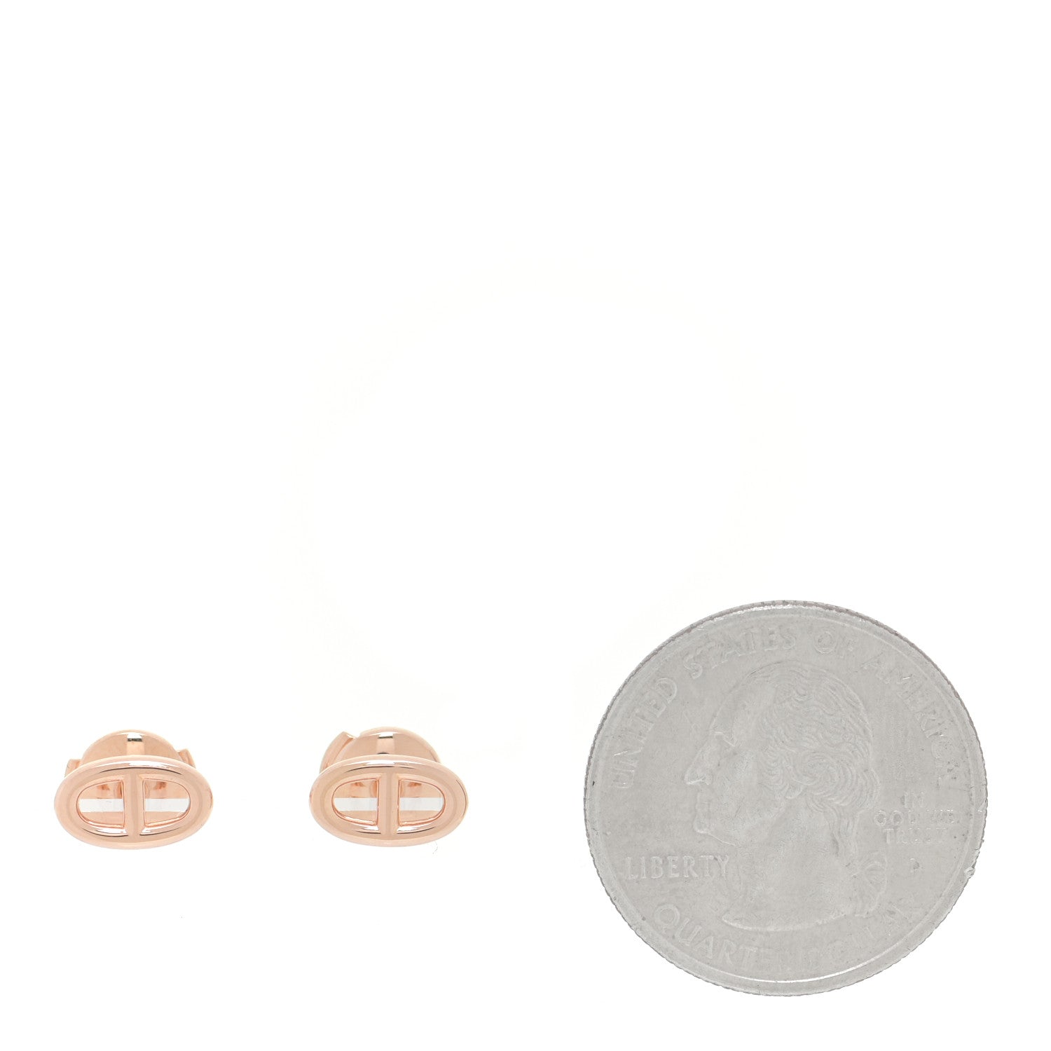 Hermes 18K Rose Gold TPM Farandole Stud Earrings 2 of 5