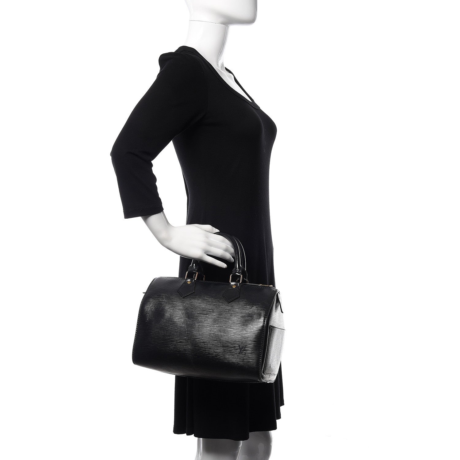 Louis Vuitton Epi Speedy 25 Black 2 of 15