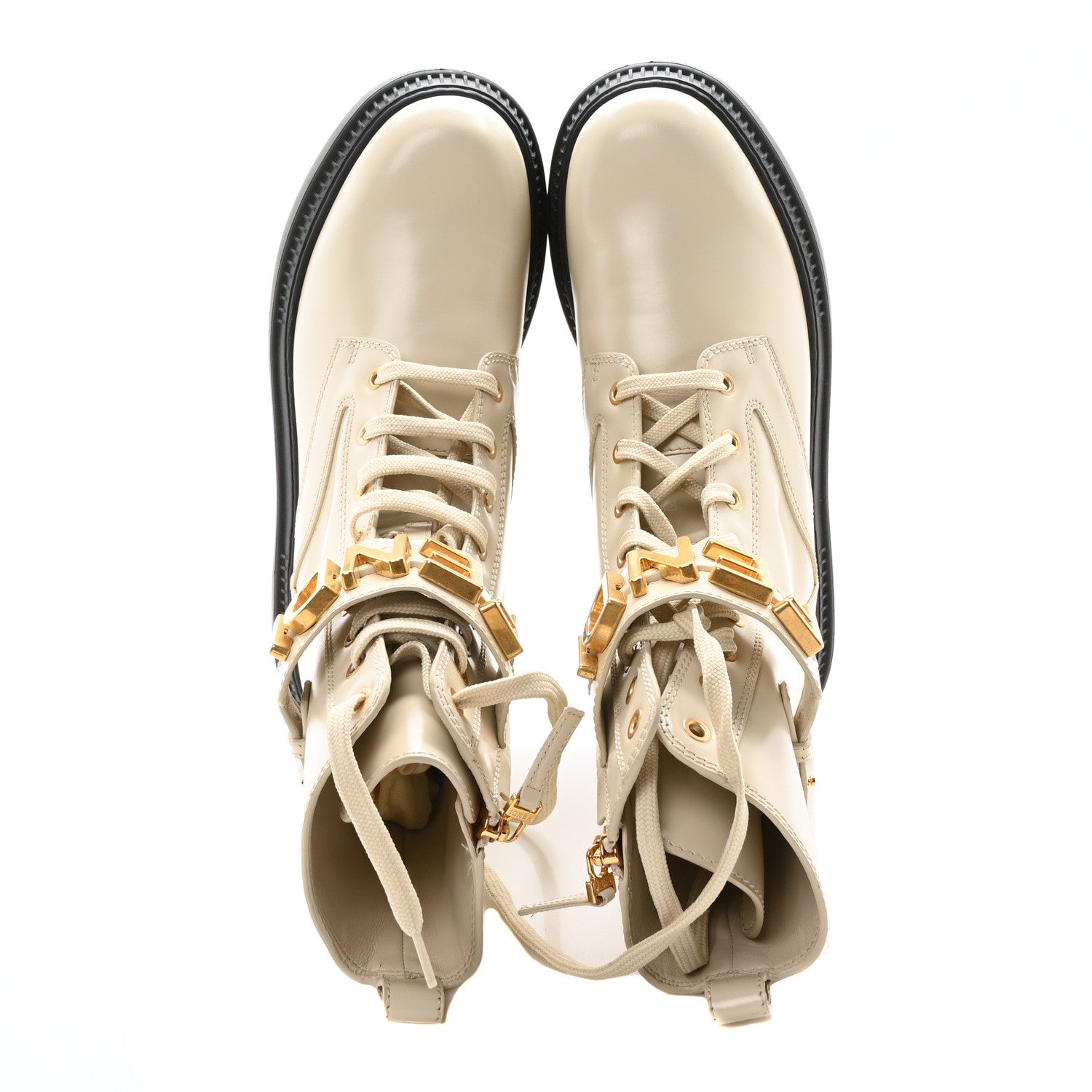 Fendi Vitello Abrasivato Fendigraphy 50mm Biker Boots 40 White 2 of 9