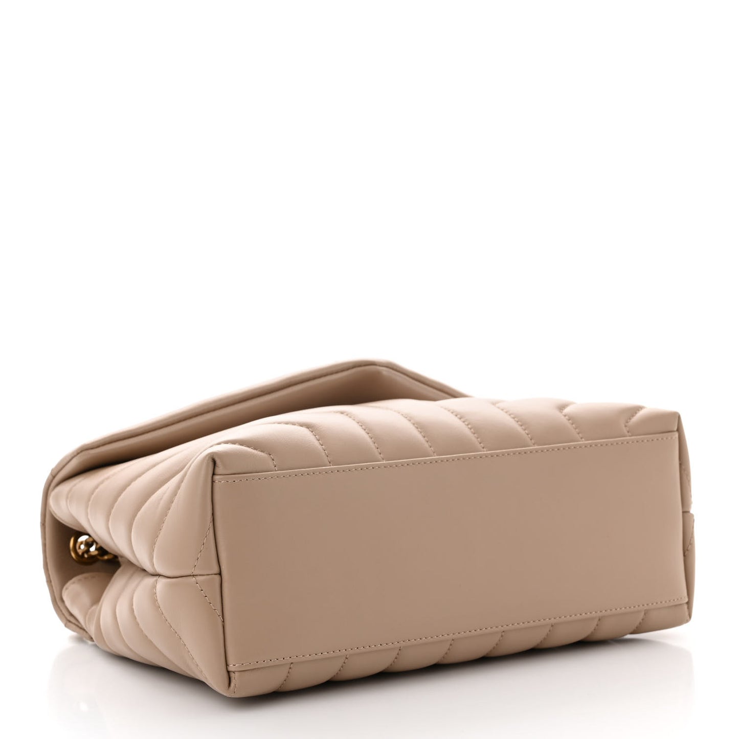 Calfskin Y Quilted Monogram Small Loulou Chain Satchel Dark Beige