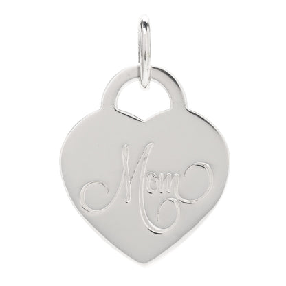 Tiffany Sterling Silver Mom Heart Tag Charm 1 of 4