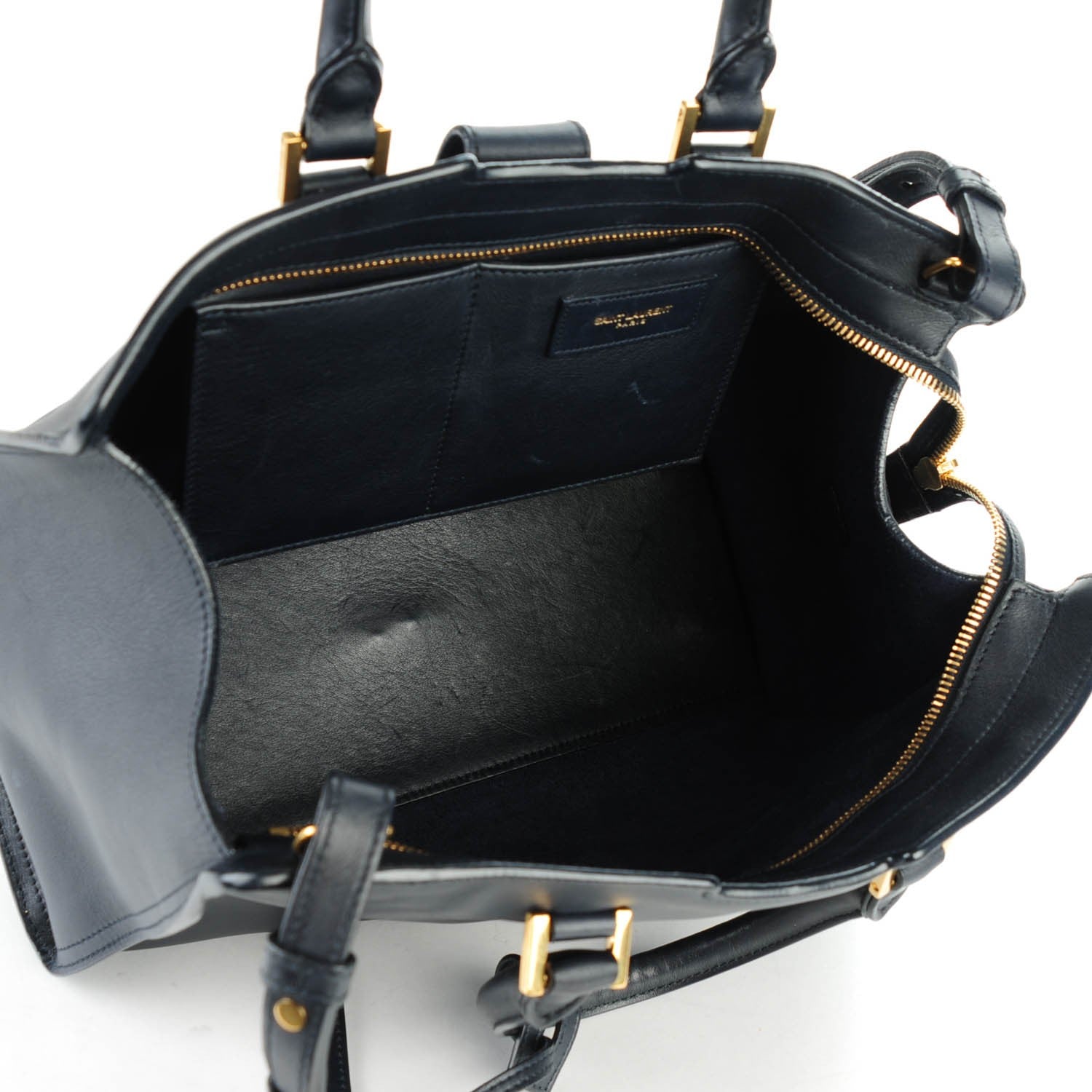 Saint Laurent Calfskin Small Classic Y Cabas Navy Blue 6 of 8