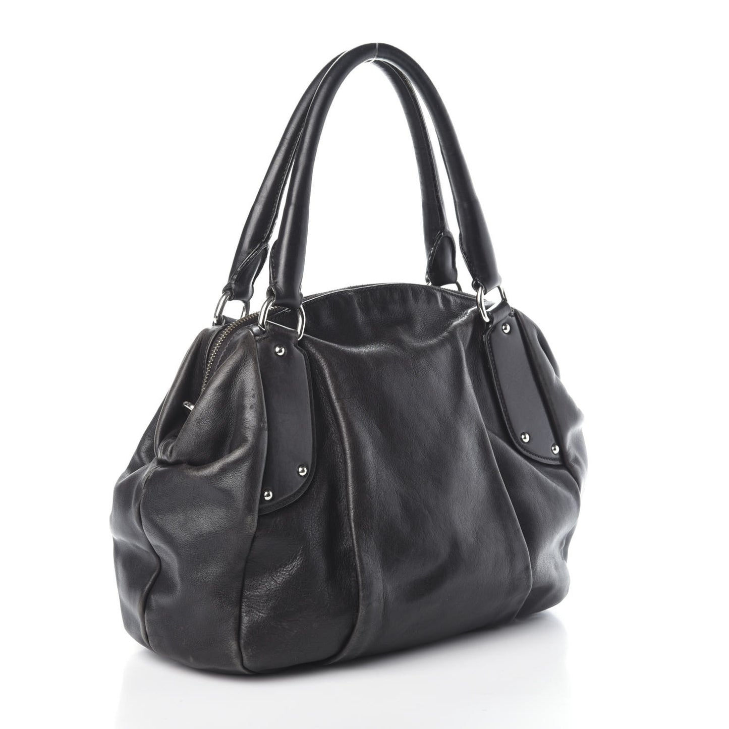 Soft Calf Bowler Tote Black