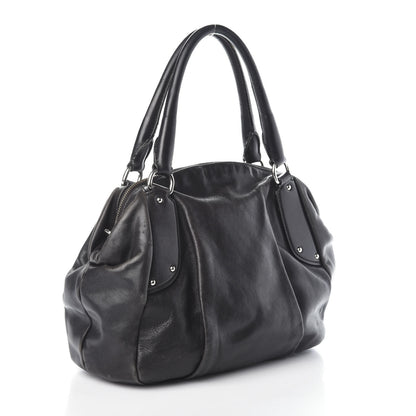 Prada Soft Calf Bowler Tote Black 3 of 9