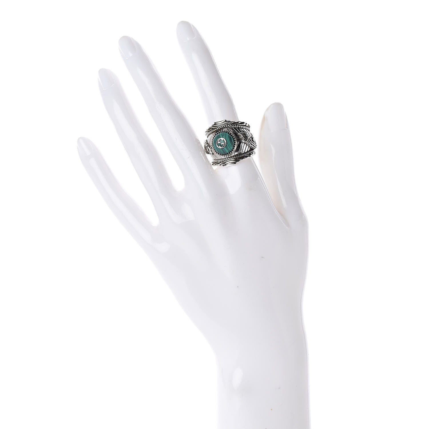 Gucci Sterling Silver Resin Large Garden Ring 54 6.75 2 of 5