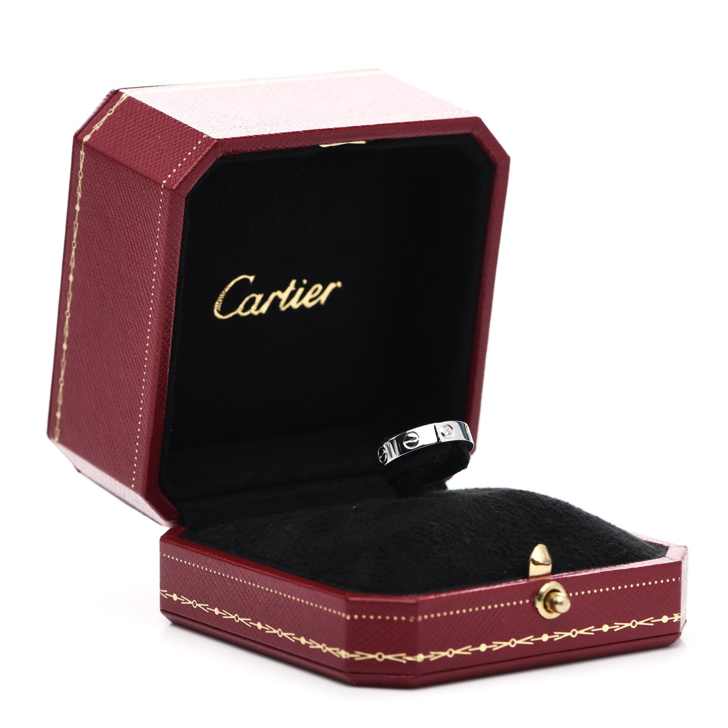 18K White Gold Diamond 4mm LOVE Wedding Band Ring 47 4
