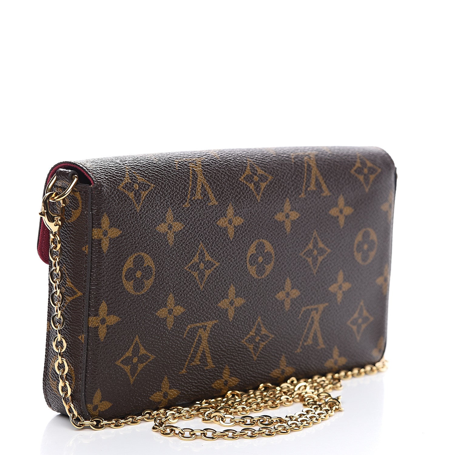 Louis Vuitton Monogram Pochette Felicie Chain Wallet Fuchsia 2 of 13