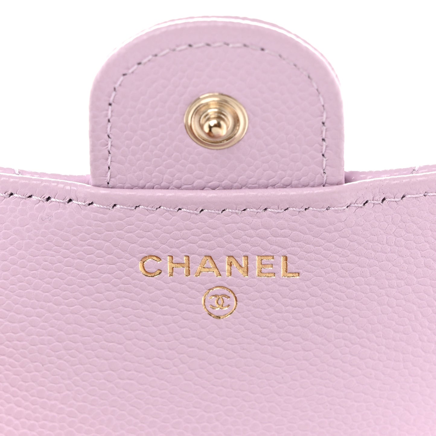 Caviar Quilted Compact Flap Wallet Light Purple