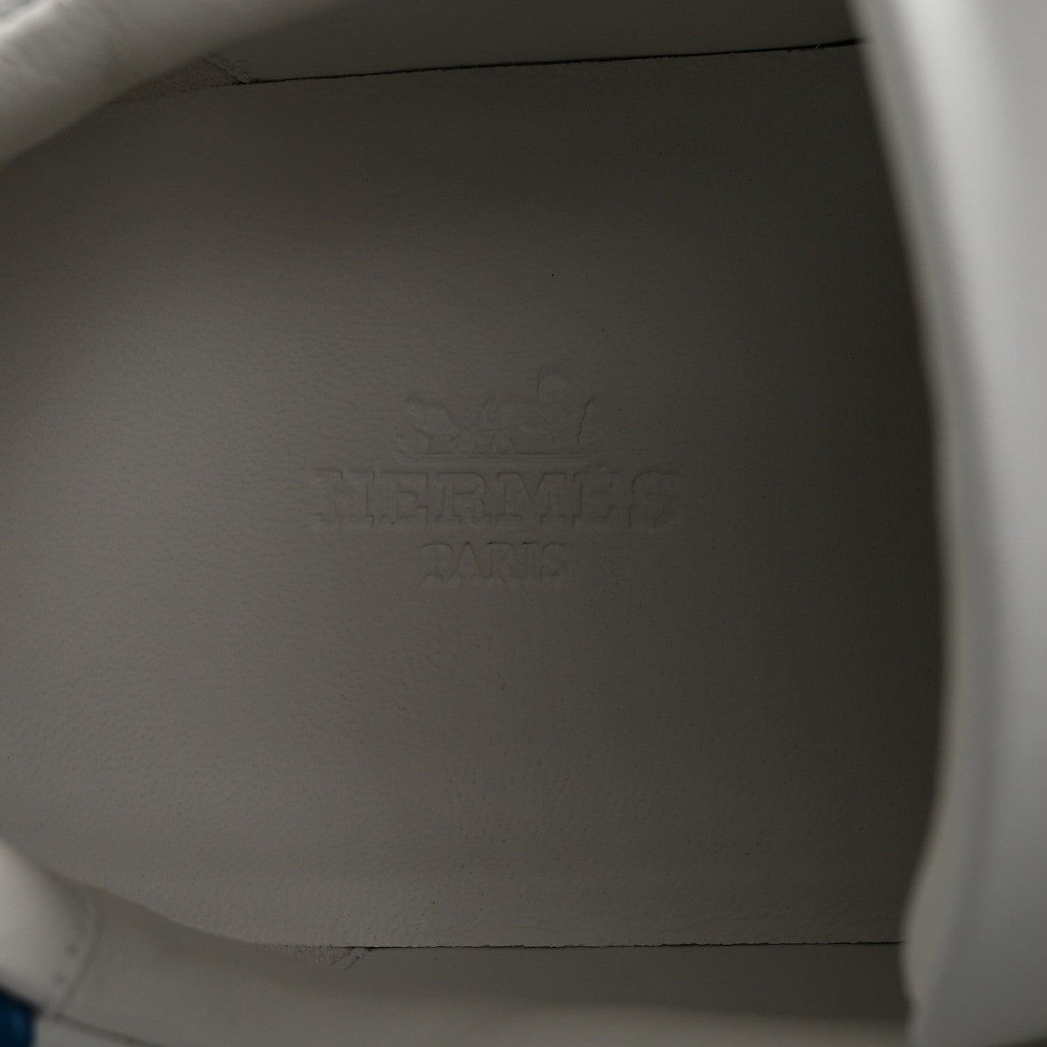 Hermes Calfskin Mens Advantage Sneakers 44 White Blue 6 of 9