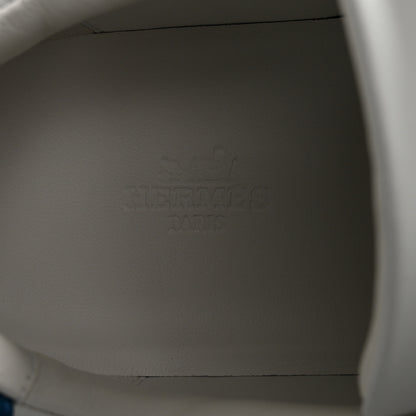 Hermes Calfskin Mens Advantage Sneakers 44 White Blue 6 of 9