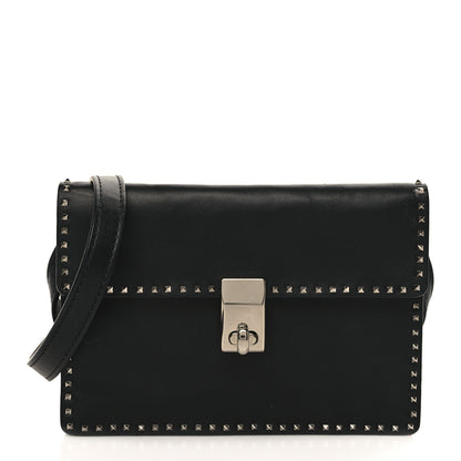 Valentino Garavani Calfskin Small Rockstud Cabana Crossbody Bag Black 1 of 8