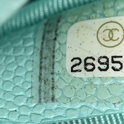 Chanel Caviar Quilted Small Cosmetic Case Light Blue 7 of 7