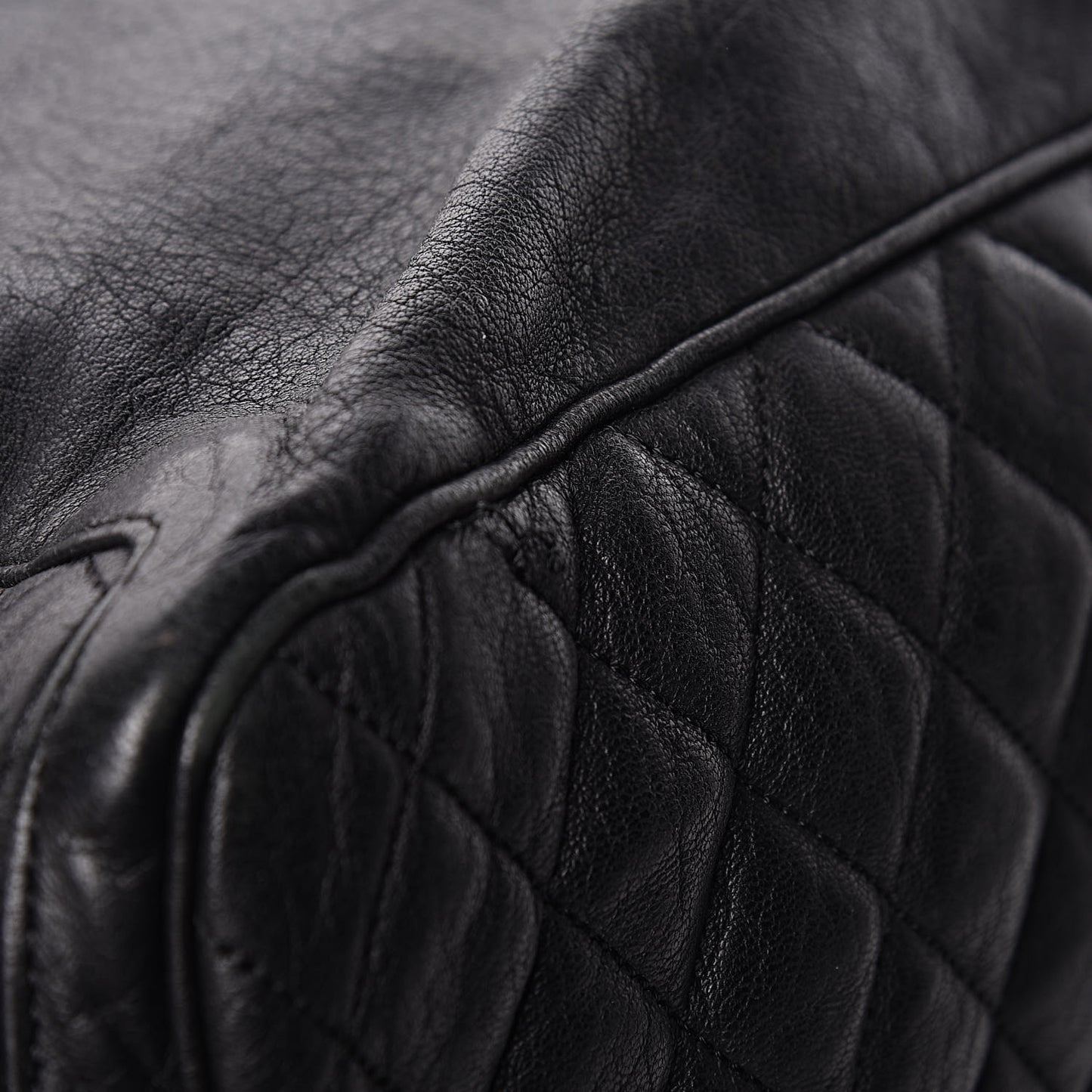 Lambskin Chain Embellished Blare Tote Black