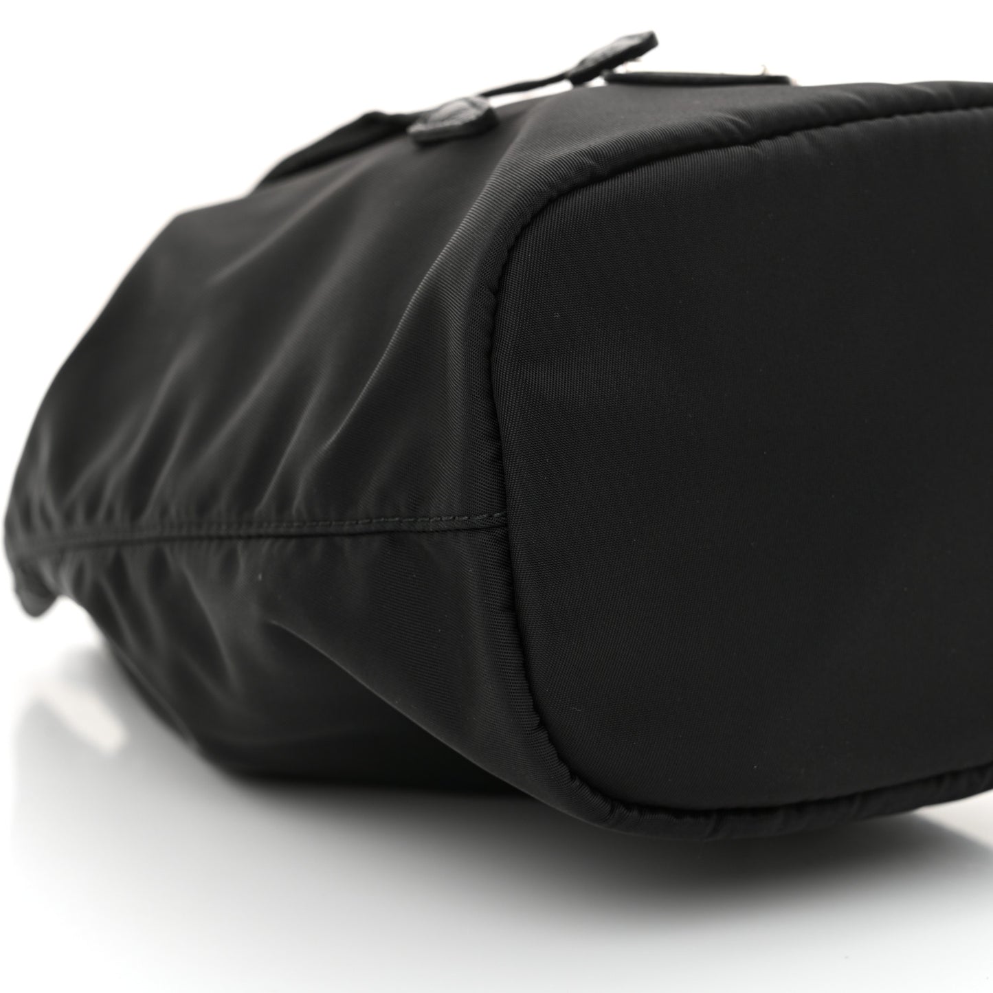 Saffiano Tessuto Nylon Vela Bucket Wristlet Black