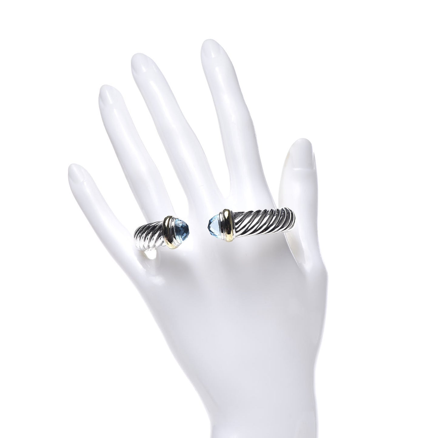 Sterling Silver 18K Yellow Gold Blue Topaz Waverly Bracelet