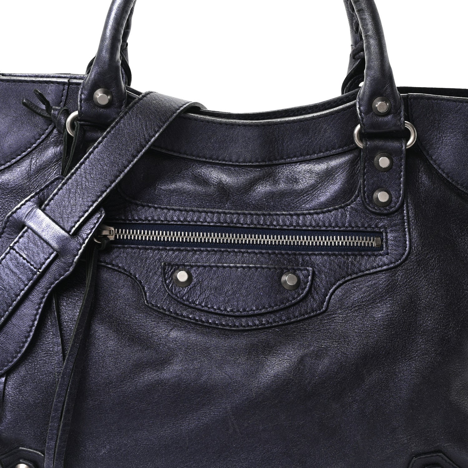 Balenciaga Metallic Agneau Classic Silver Hardware Velo Maree 8 of 10