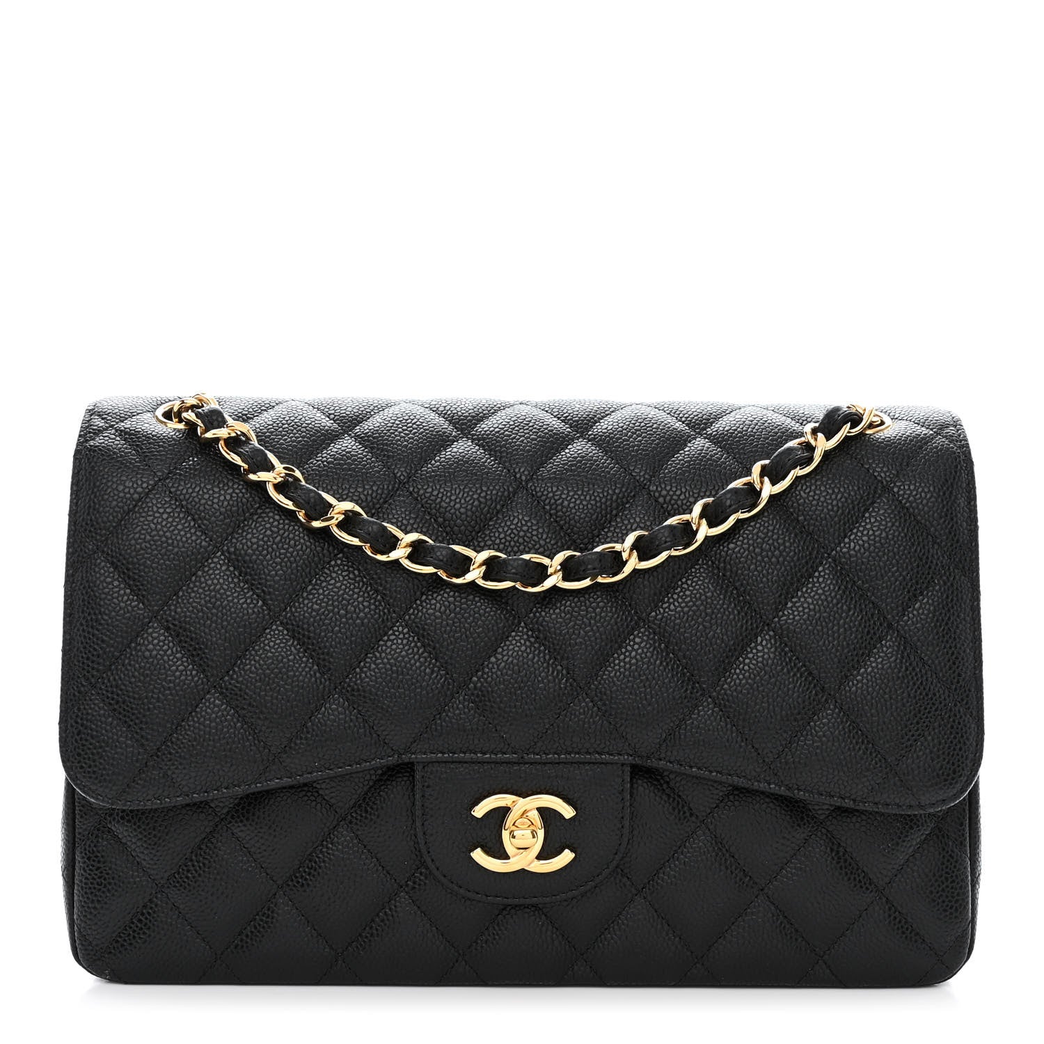 Chanel Caviar Quilted Jumbo Double Flap Black 1 of 15