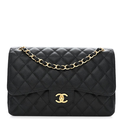 Chanel Caviar Quilted Jumbo Double Flap Black 1 of 15