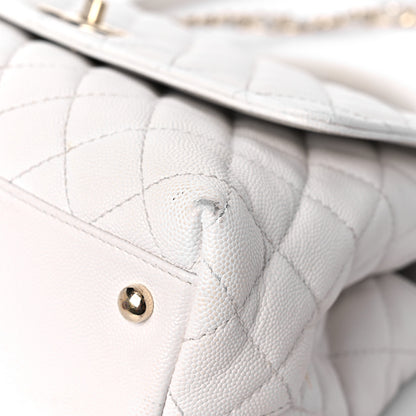 Chanel Caviar Quilted Small Coco Handle Flap White 9 of 20