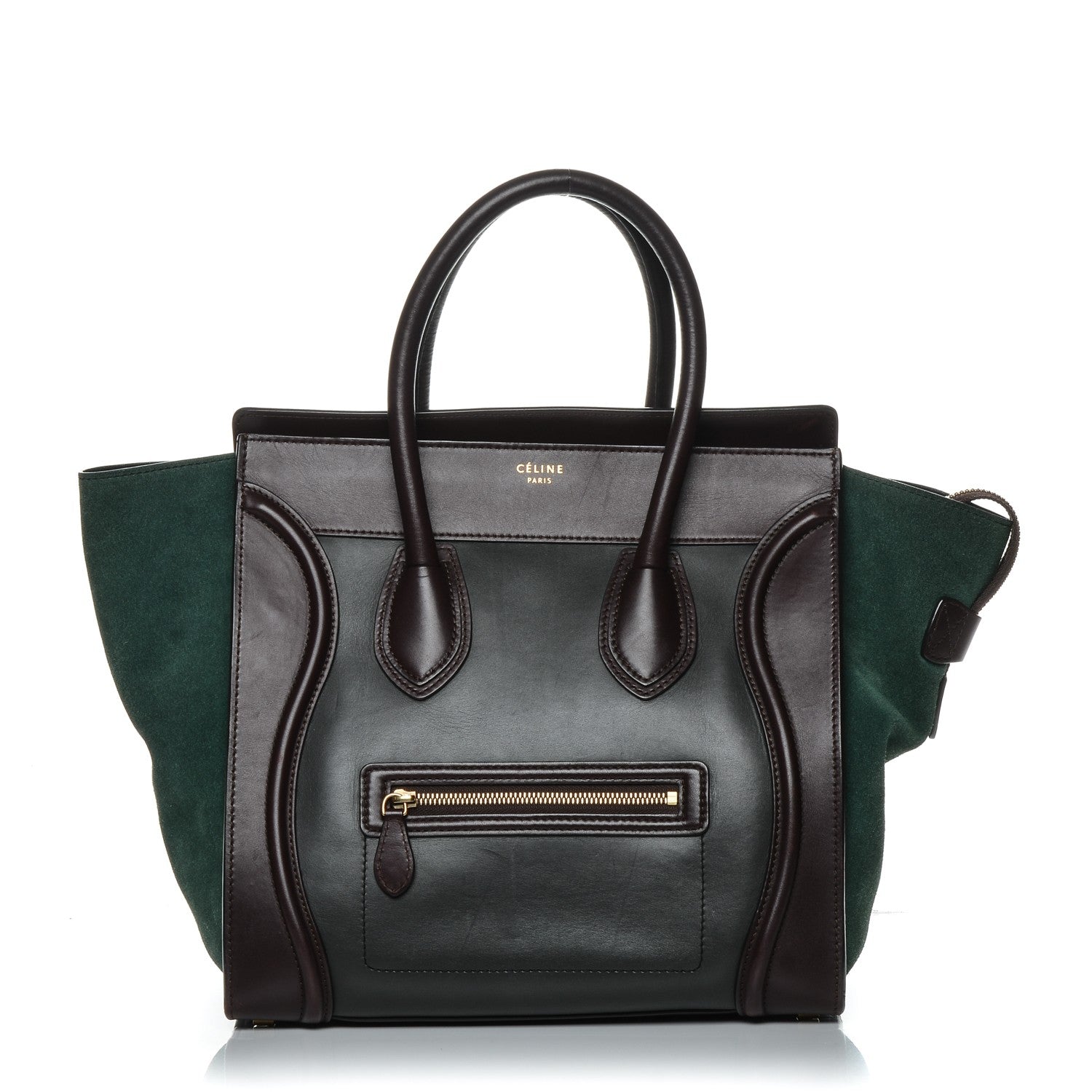 Celine Smooth Calfskin Suede Mini Tri-Color Luggage Burgundy 1 of 6