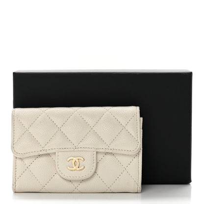 Chanel Caviar Quilted Flap Card Holder Wallet White 9 of 9