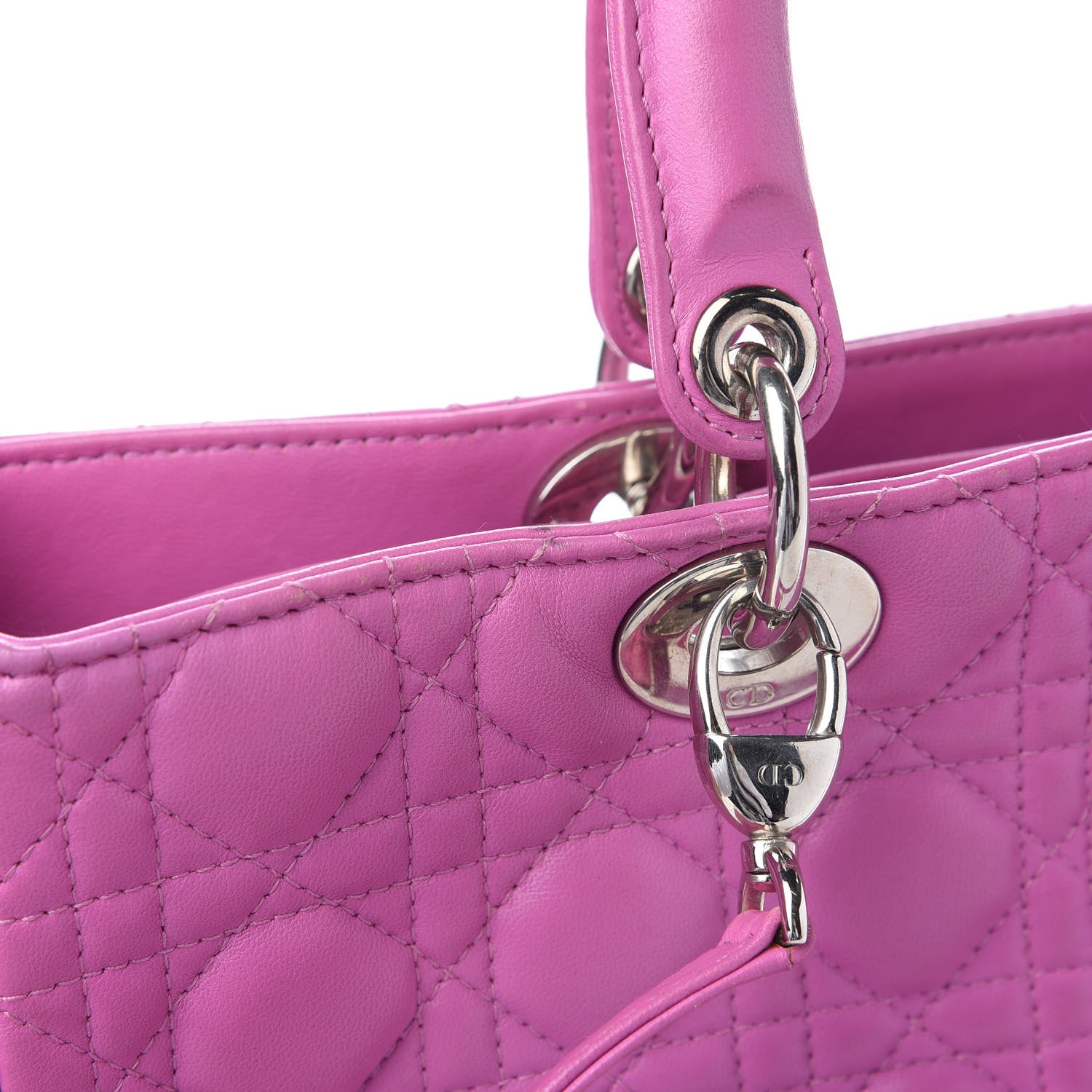Christian Dior Lambskin Cannage Large Lady Dior Pink 9 of 12