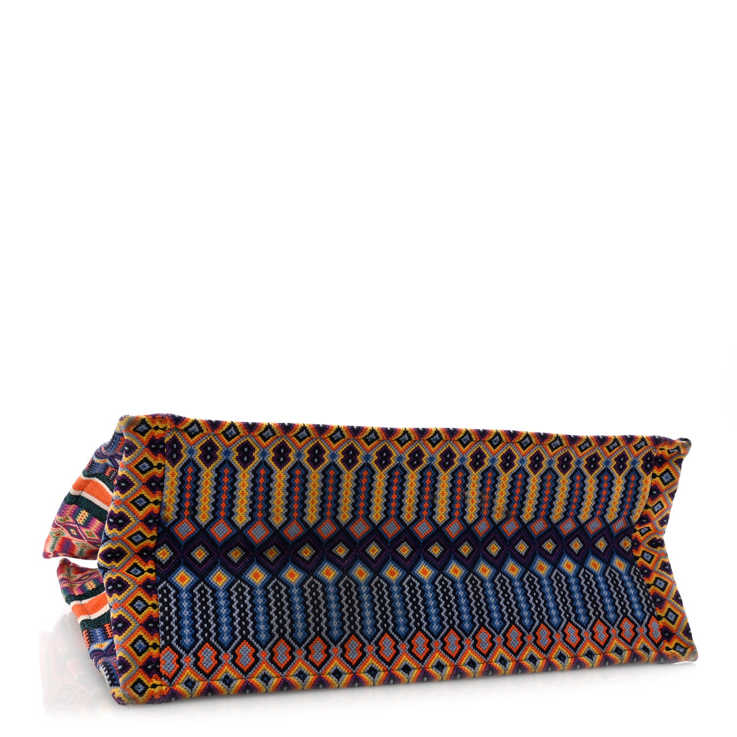 Christian Dior Canvas Embroidered Large Mexican Crafts Book Tote Orange Multicolor 4 of 12