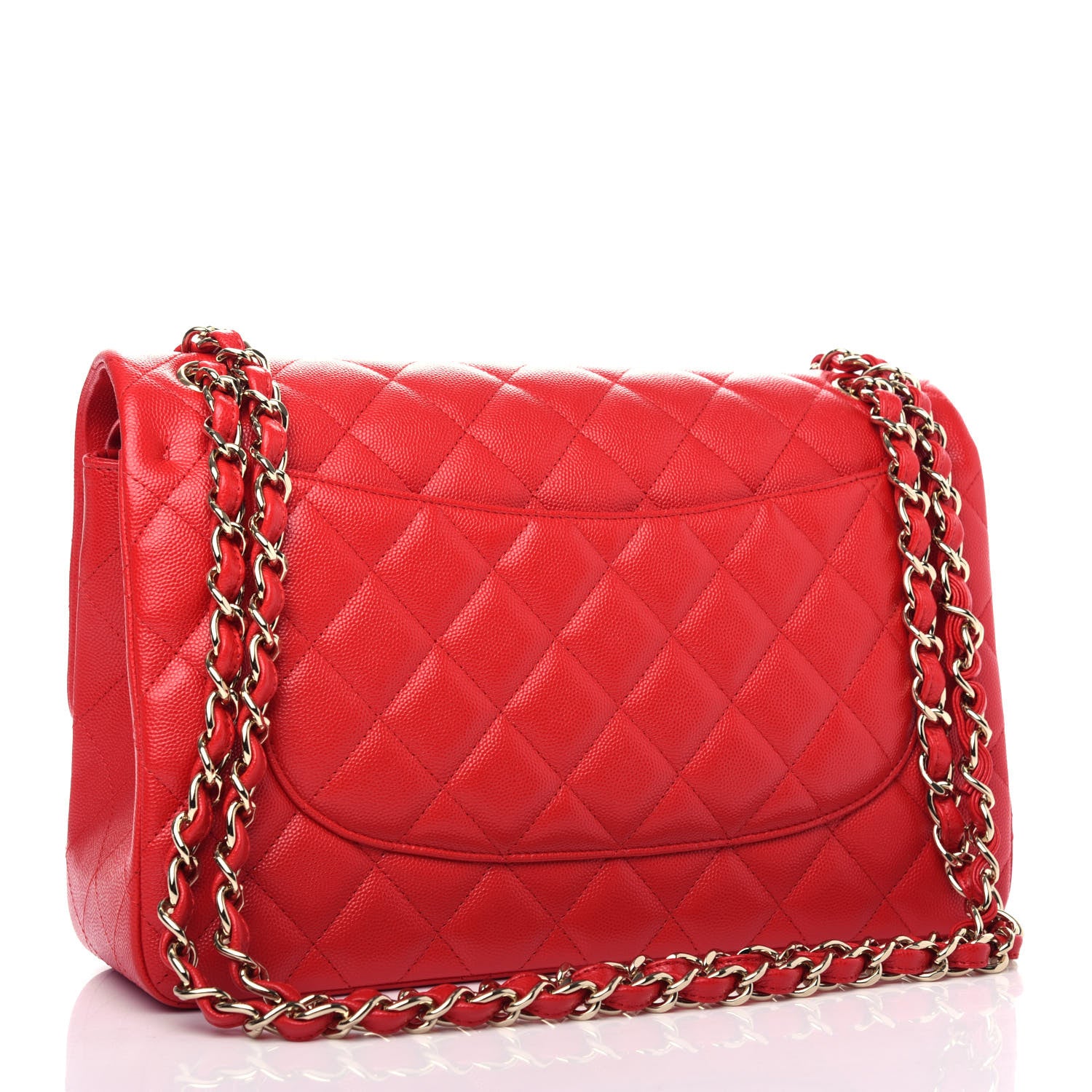 Chanel Caviar Quilted Jumbo Double Flap Red 3 of 11