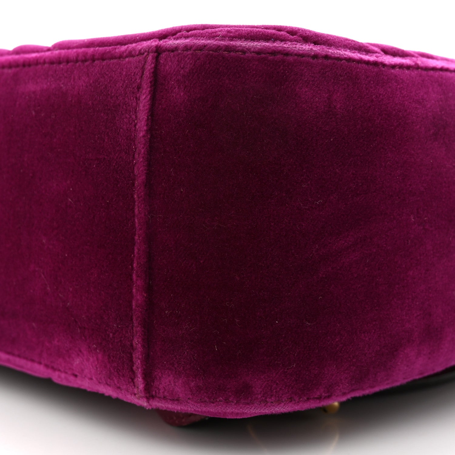 Gucci Velvet Matelasse GG Marmont Dome Backpack Fuchsia Violet Cyclamen 11 of 13