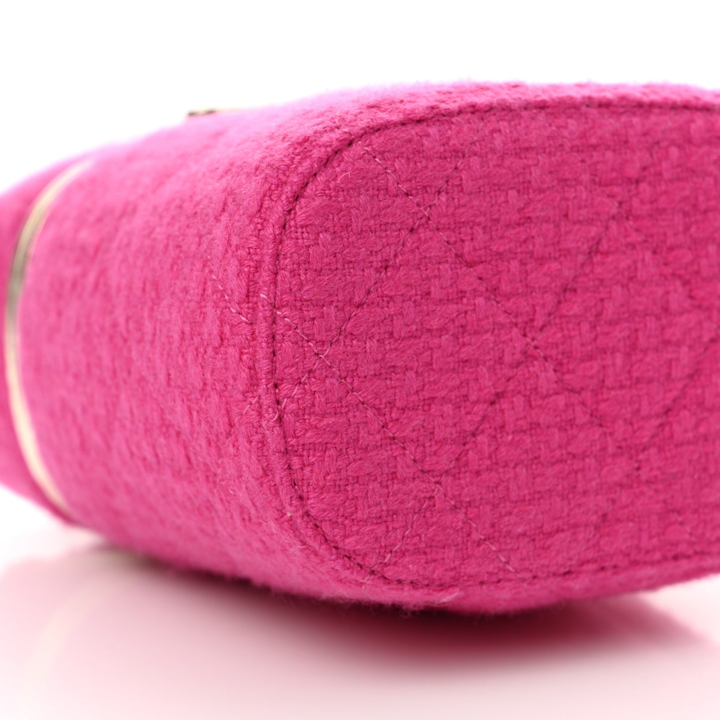 Tweed Quilted Vanity Case Fuchsia