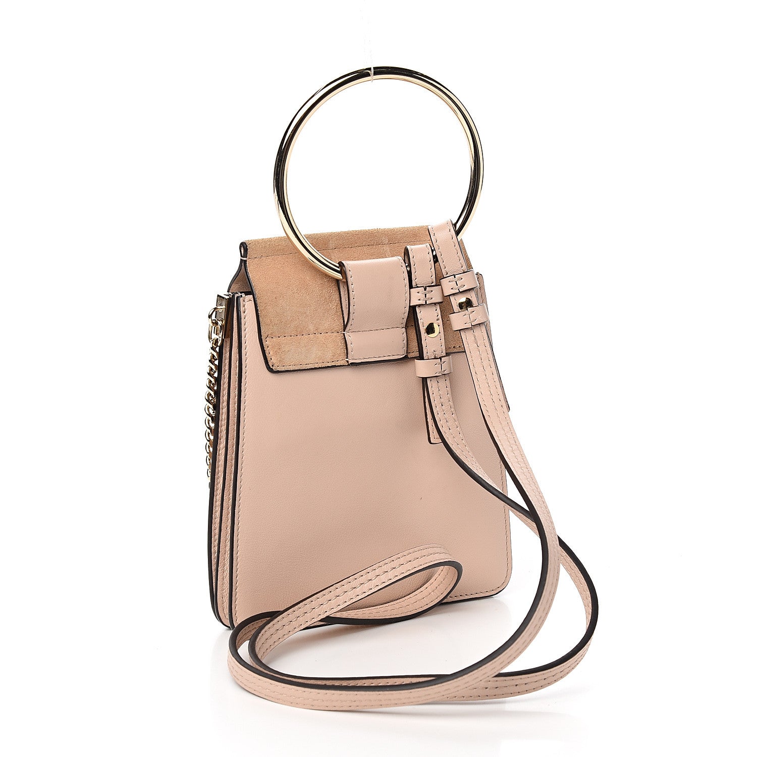 Chloe Suede Calfskin Mini Faye Bracelet Bag Cement Pink 2 of 9