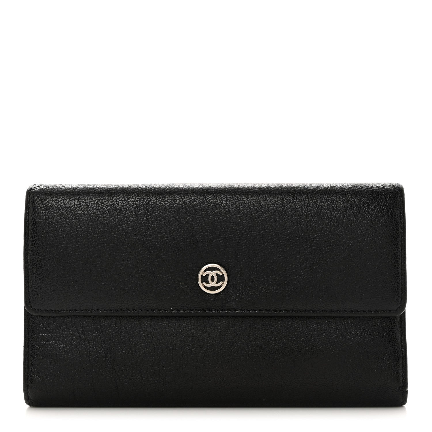 Chanel Goatskin Large Flap Wallet Black 1 of 12