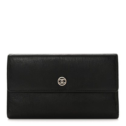 Chanel Goatskin Large Flap Wallet Black 1 of 12