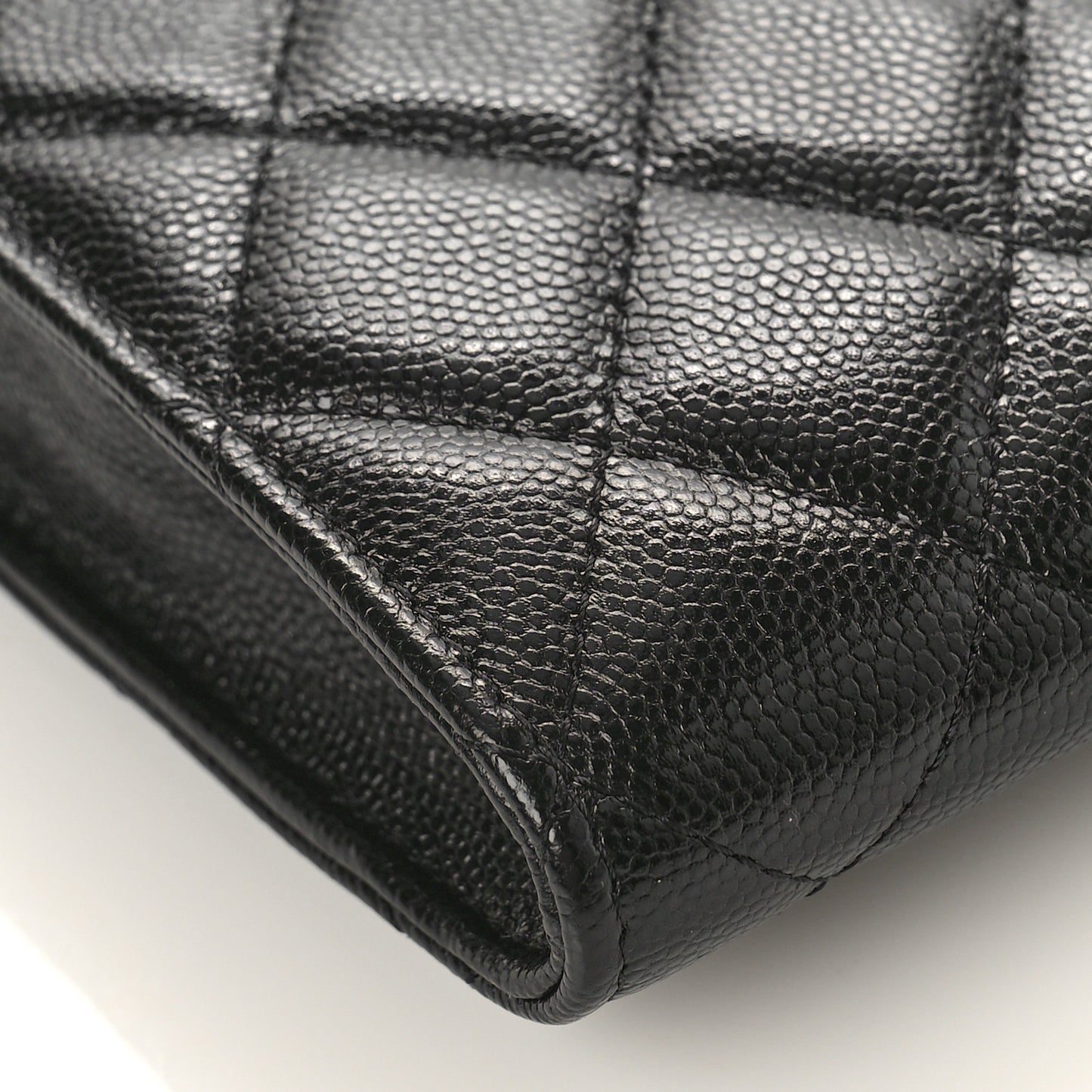 Caviar Quilted Crystal CC Airpods Pro and Phone Case With Chain Black