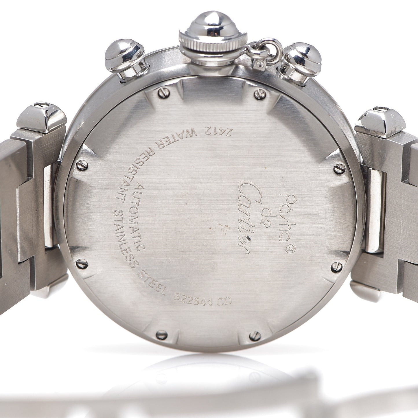 Stainless Steel 35mm Pasha C Chronograph Automatic Watch Black