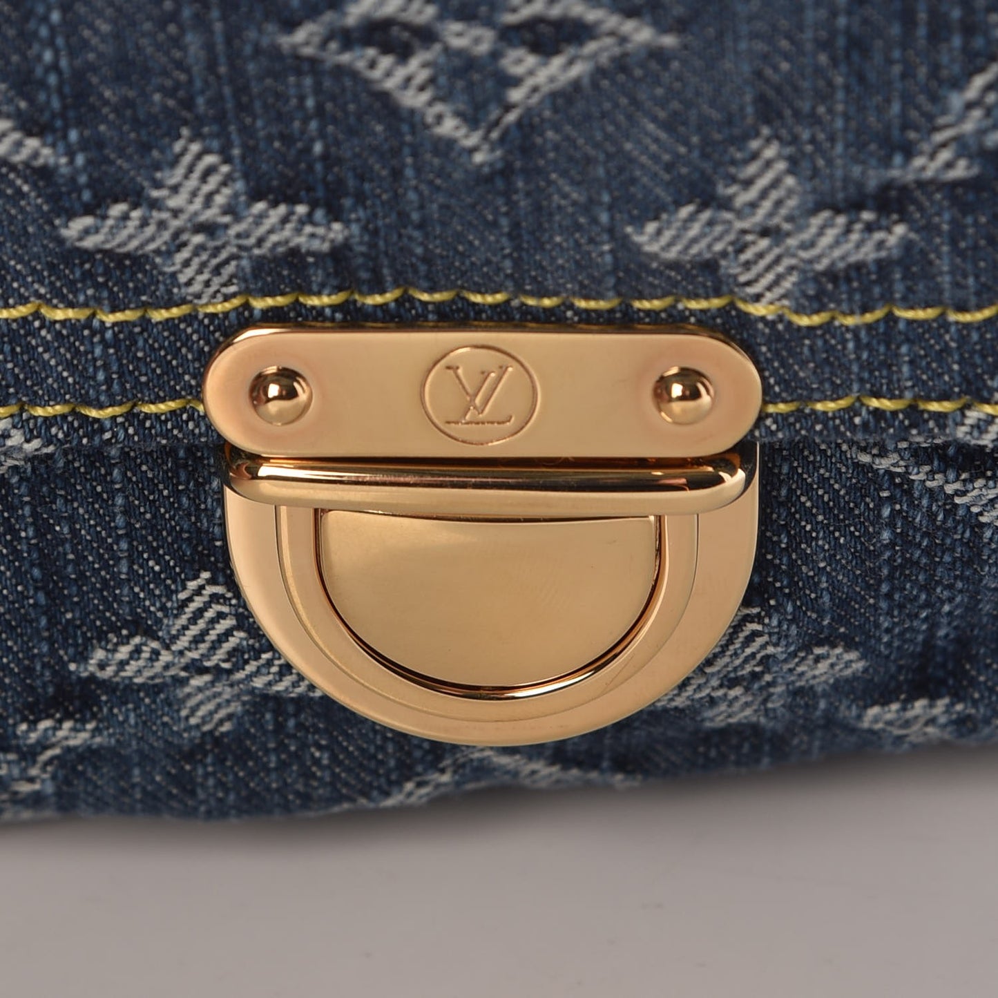 Monogram Denim Pochette Plat Clutch Blue