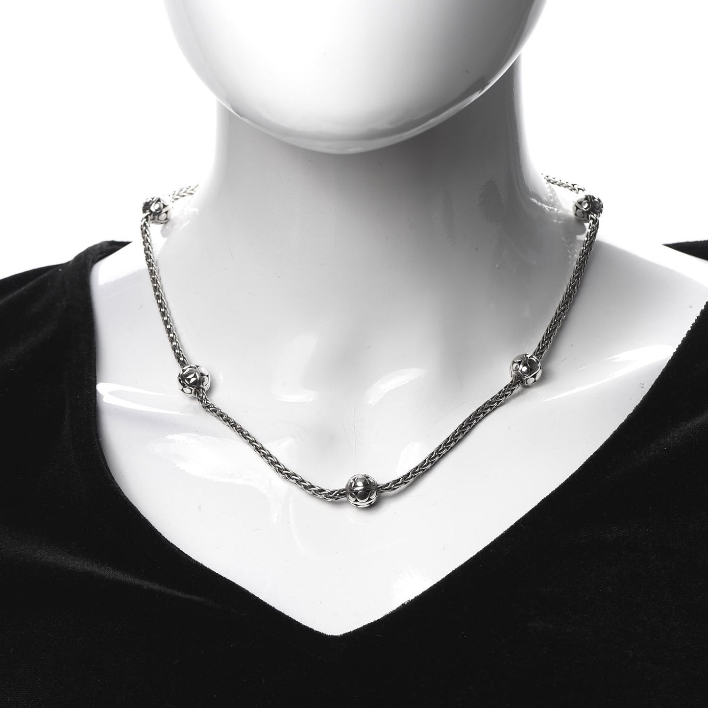 Sterling Silver Kali Five Bead Station Necklace
