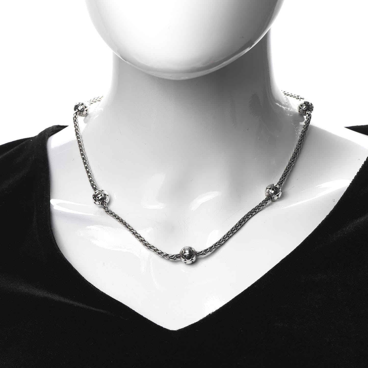John Hardy Sterling Silver Kali Five Bead Station Necklace 2 of 7