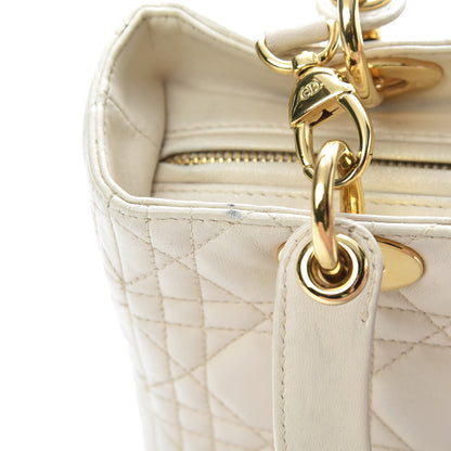 Christian Dior Lambskin Cannage Medium Lady Dior White 14 of 15