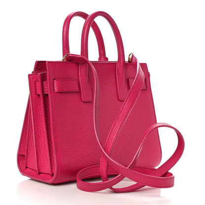 Saint Laurent Grained Calfskin Nano Sac De Jour Fuchsia 3 of 11
