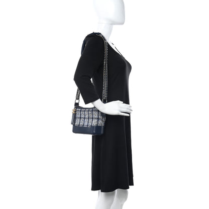 Chanel Tweed Calfskin Small Gabrielle Hobo Blue 2 of 10