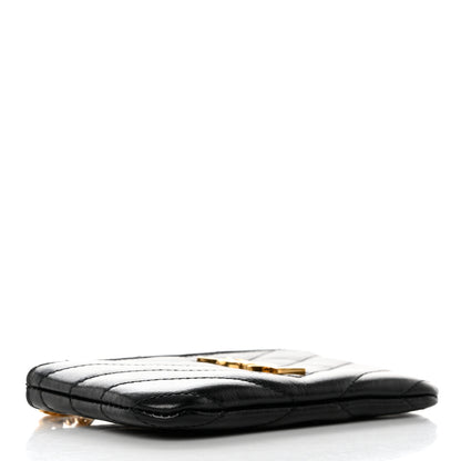 Saint Laurent Calfskin Matelasse Monogram Key Pouch Black 4 of 8
