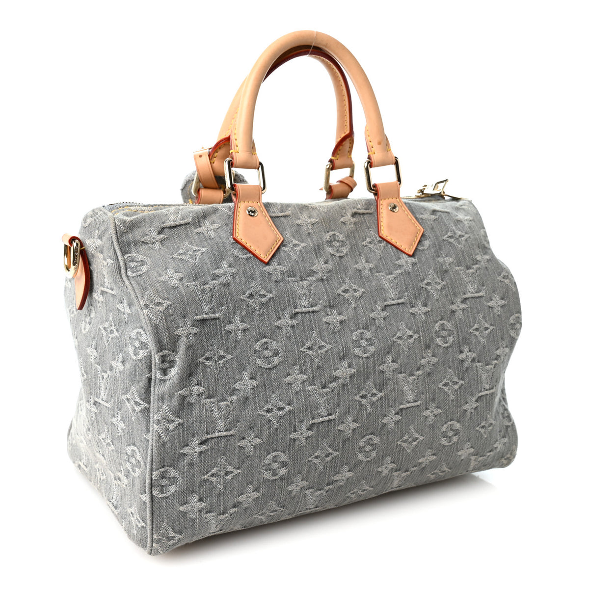 Louis Vuitton Monogram Denim Speedy Soft 30 Washed Gray 3 of 10