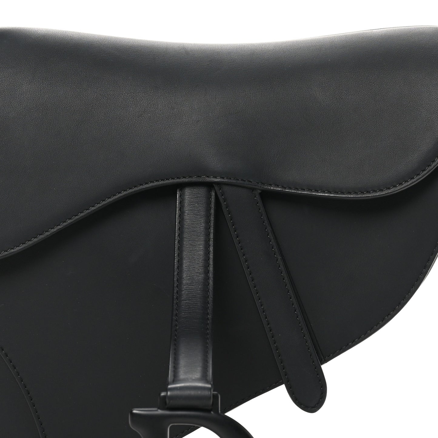 Ultra Matte Calfskin Saddle Bag Black