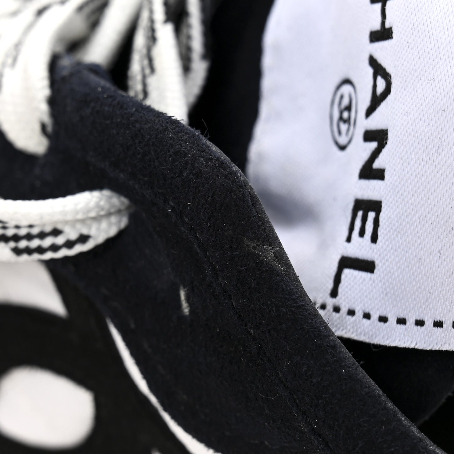 Fabric Suede Kidskin CC Sneakers 37.5 Dark Navy White