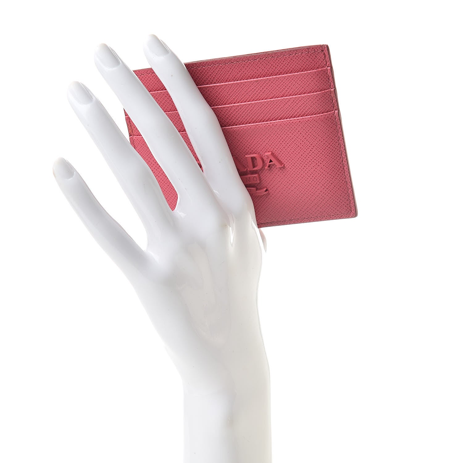 Prada Saffiano Shine Monochrome Card Holder Peonia 2 of 8