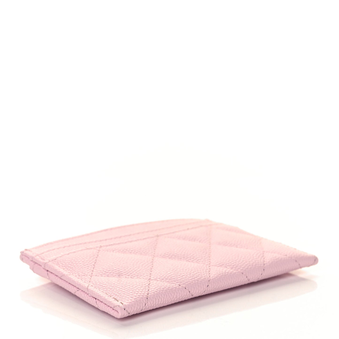 Caviar Quilted Card Holder Light Pink